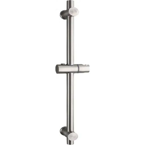 Barra de ducha, barra de ducha de acero inoxidable 304 con soportes de montaje regulables en altura y ángulo, acabado cepillado, altura total 660 mm (1/4)