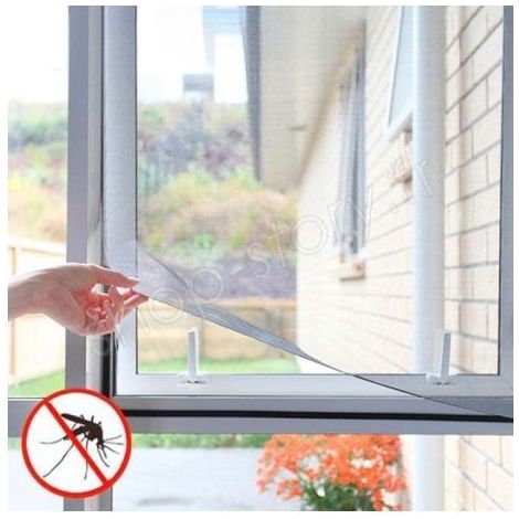 Moustiquaire de fenêtre 100 x 120 cm – Fermeture auto-agrippante – 100 % polyester – Protection contre les insectes volants – Shop-Story (1/5)