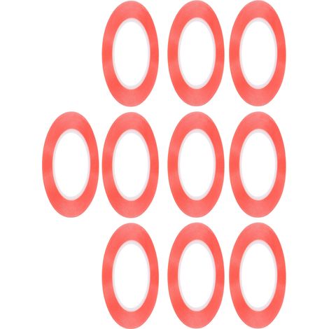 Lot de 10 rubans adhésifs double face PET rouge haute adhérence imperméable fixation solide ruban de montage 1 mm / 0.04 pouce (1/5)