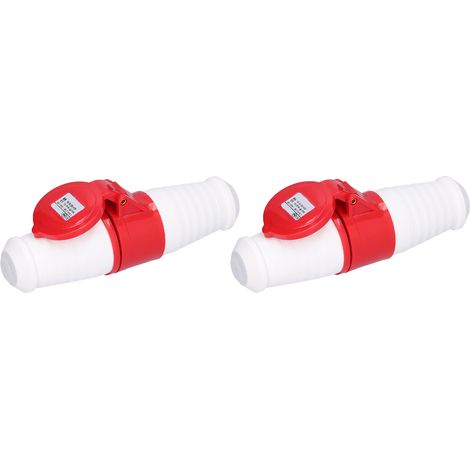 Connecteur Industriel 5 Broches IP44 16A 380V-415V, Prise et Fiche Triphasée Mâle Femelle 2 Pièces (1/5)