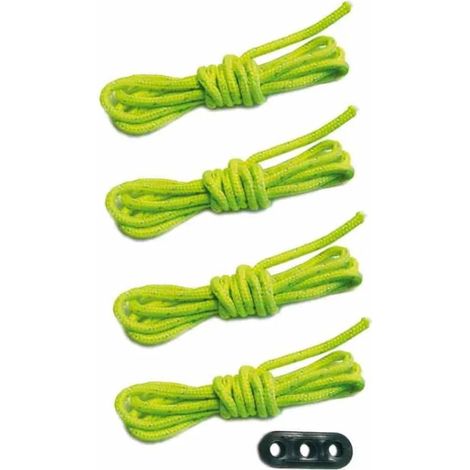 Kit de 4 Cordes de Tente 3m, Réfléchissantes avec Tendeurs