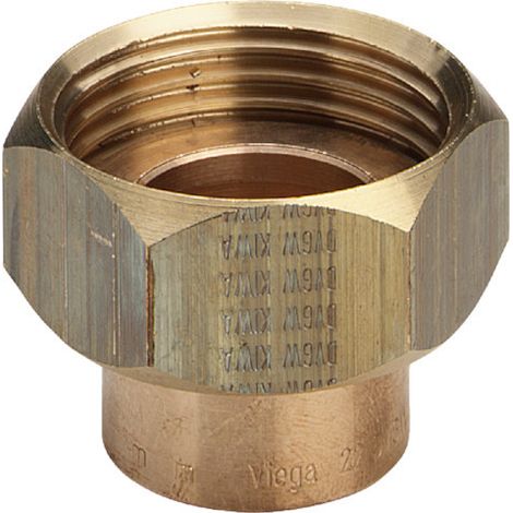 Viega Verschraubung 94359 flachdichtend in 22mm x G1 Rotguss (1/3)