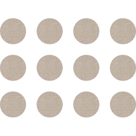 12x Cache vis adhésif autocollant diamètre 40mm protection bouchon trou obturateur meuble table chaise maison, Lin beige (1/4)