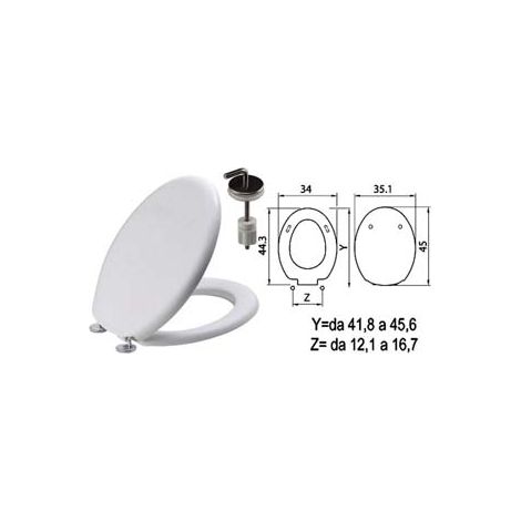 SEDILE WC IN TERMOINDURENTE TANGO BIANCO CERNIERE INOX H057 coprivaso copriwater SANIPLAST