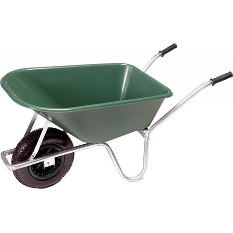 Pro-Bau-Tec Gartenschubkarre Grün 100L PP-Mulde Tragkraft 120kg (1/3)