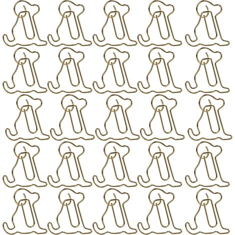 25pcs Shaped Paper Clips Metal Material Light Portable Golden Puppy Shapes Office Clips for Document Classification (1/5)