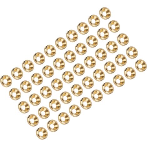 50 pièces rondelles de coupe de finition fraisée, rondelle à vis fraisée en cuivre pur, joint à tête plate CNC, rondelle à vis(M3),Anneau de retenue du joint (1/5)