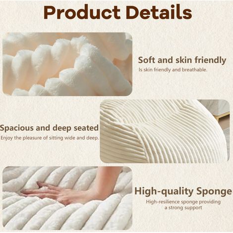 Fauteuil pouf adulte beige avec mousse à mémoire de forme – chaise lounge confortable pour chambre, salon ou dortoir (1/5)