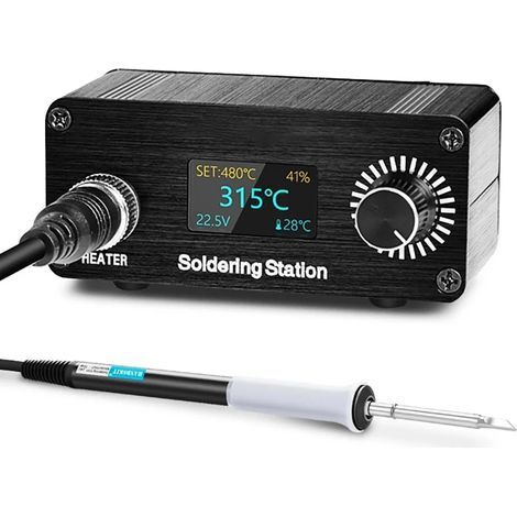 Mini Station de Soudage, Station de Reprise de Soudure à Contrôle électronique Numérique de La Température, Outils de Soudage à Température Réglable en Courant Continu T12 AC 100-240V 72W 200-450℃ (1/5)