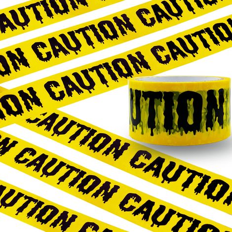 Ruban d'avertissement pour Halloween – Ruban d'avertissement jaune pour décoration d'Halloween, fête, zones dangereuses – 25 m (1/5)