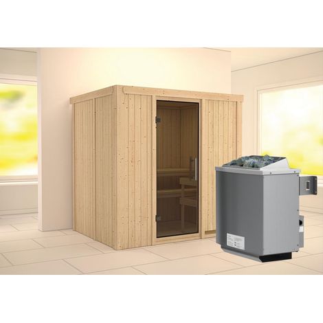 Bodin Front,9KW integr. Strg graphitfarbende Ganzglastür