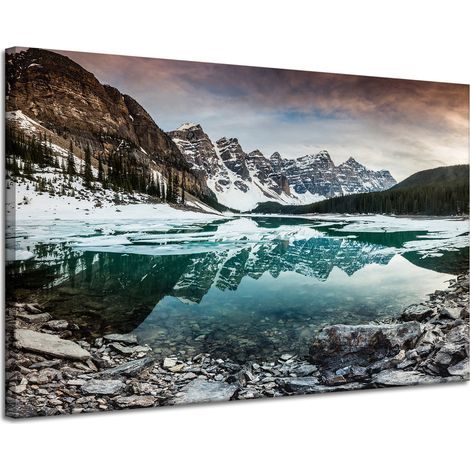 Leinwanddruck Natursee in den Bergen 120x80 cm