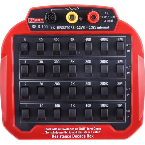 Boîte à décades de résistance RS PRO, 0.3W ( Prix pour 1 ) (1/4)