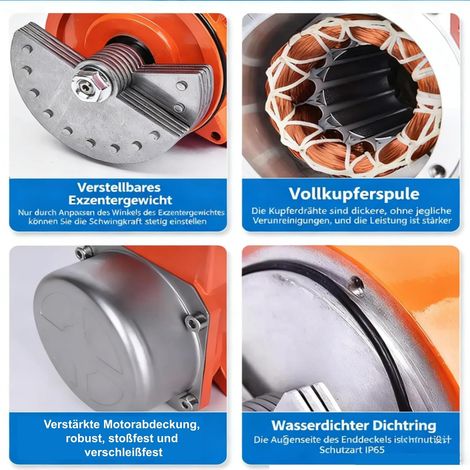 50W Vibrationsmotor mit Drehzahlregler 220V 50Hz, 9 Geschwindigkeiten 1P Rüttelmotor 10003000U/min Mehrzweckmotor für Bergbau Metallurgie Kohle Elektrizität Bauwesen (50, Watt) (1/5)