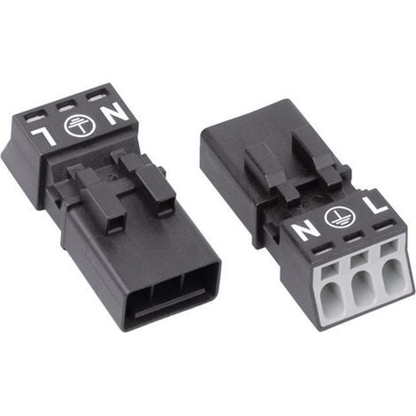 WAGO 890-213 Netz-Steckverbinder WINSTA MINI Stecker, gerade Gesamtpolzahl: 2 + PE 16 A Schwarz 1 St (1/3)
