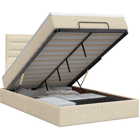Maison Exclusive - Letto ottomano con materasso Crema 120 x 190 cm Tessuto (1/5)