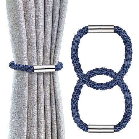 Embrasses de rideaux magnétiques, clips de fixation de rideaux, boucles de retenue de corde de rideau de fenêtre magnétiques solide