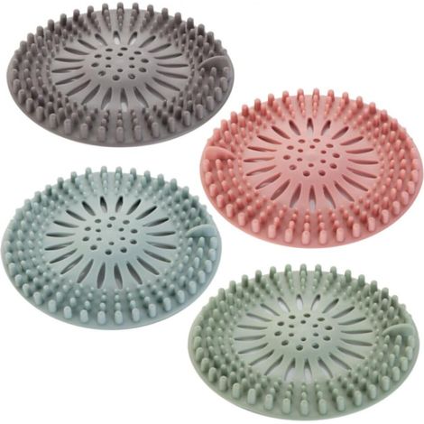 Juego de 4 tapones de desagüe, filtros para fregadero, TPR, coladores para lavabo, tapones de desagüe, para baño, cocina, fregadero, 12 cm (1/5)