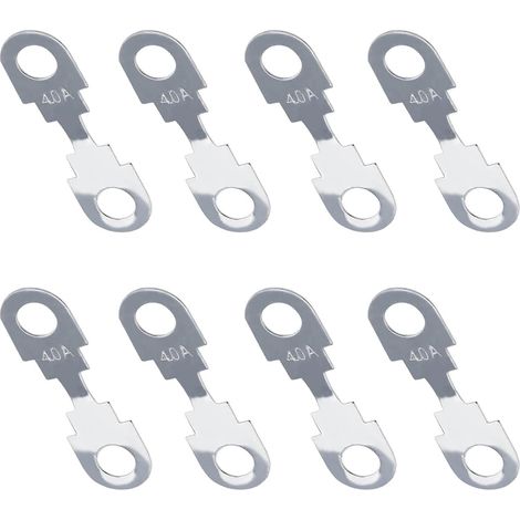 8pcs 40A Bande de Fusible Plat en Alliage de Zinc Pièces de Ton Argent pour Voiture DC12V Universel (1/5)