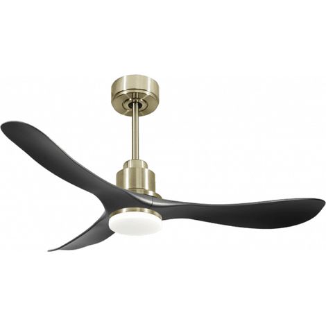Tenerife de KlassFan-Super destratificateur et ventilateur DC 132 cm Laiton pales graphite Lumière dimmable 25 à 35 m² (1/5)