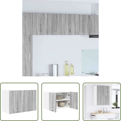 Rangement cuisine -  Armoire suspendue Gris Sonoma et Blanc 60 x 31 x 40 cm (1/5)