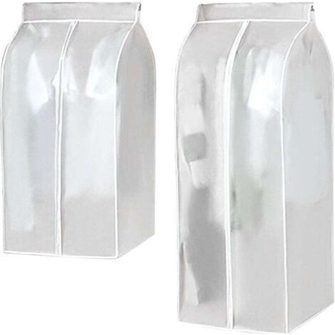 Housse de protection anti-poussière et anti-mites pour vestes, manteaux et costumes (transparente - 60 x 50 x 90 cm + 60 x 50 x 120 cm) (1/4)