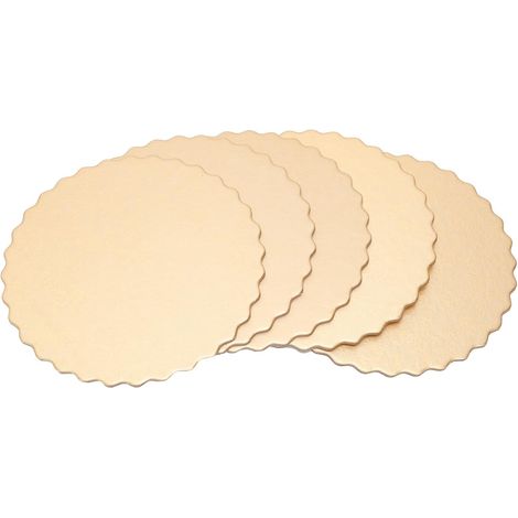 10 Stück gold-silberne, doppelseitige, runde Tortenplatten aus verdicktem, wiederverwendbarem Karton in Lebensmittelqualität. (1/5)