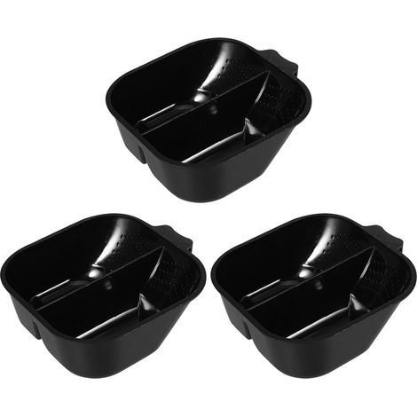 Ensemble de 3 Bols Mélangeurs Noirs pour Coloration Capillaire, en Plastique Stable avec Base Antidérapante, pour Salon et Usage Maison, Mélange Précis et Préparation Facile (1/5)