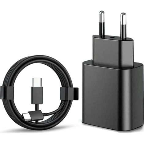 Chargeur rapide 45 W pour Samsung USB-C + câble de 1 m, noir (1 unité), kit adaptateur de charge rapide Samsung 45 W noir (1/5)