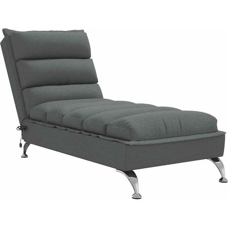 Méridienne chaise longue pour intérieur de massage 4 points de massage avec coussins en tissu gris foncé DEC026125 (1/5)
