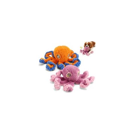 2 Stück quietschendes Hundespielzeug für Welpen im Zahnungsalter, Plüsch-Oktopus-Hundespielzeug, Welpen-Kauspielzeug, weiche Stoff-Kauspielzeuge für kleine Hunde zum Training und zur Beschäftigung, OR