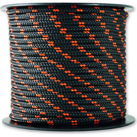 Chapuis MO325N Drizza poliestere - 200 kg - Diametro 3 mm - Lunghezza 25 m - Nero/arancione