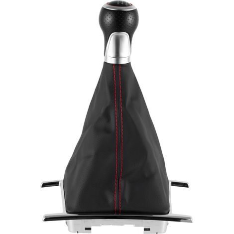 Cache-poussière pour pommeau de levier de vitesse Volkswagen Amarok, noir avec surpiqûres rouges, jeu de 6 vitesses, une pièce. (1/4)