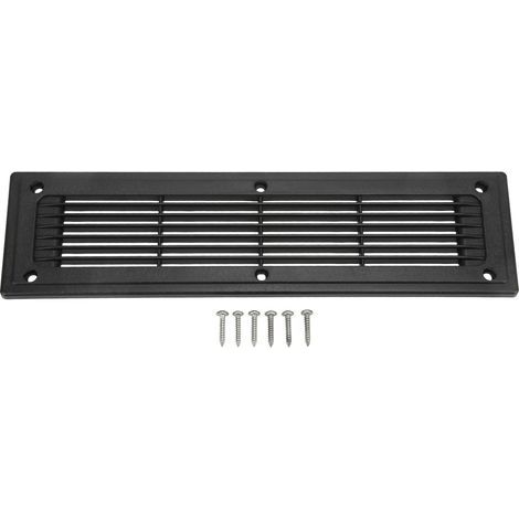 Grille de ventilation rectangulaire 300x80mm, bouche d'air en aluminium pour camping-car, bus, remorque, armoire de cuisine. (1/5)