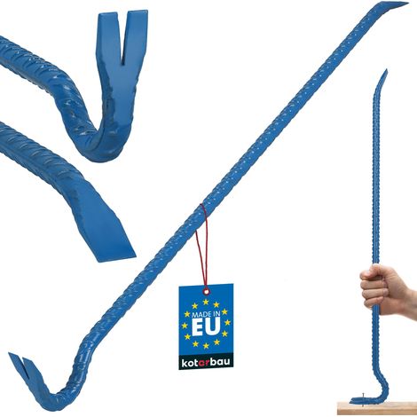 KOTARBAU® Pied de Biche - Arrache Clou Forgé 100 cm - Barre à Mine Double Face - Barre à Mine Nervurée - Acier Thermolaqué - Noir (1/4)