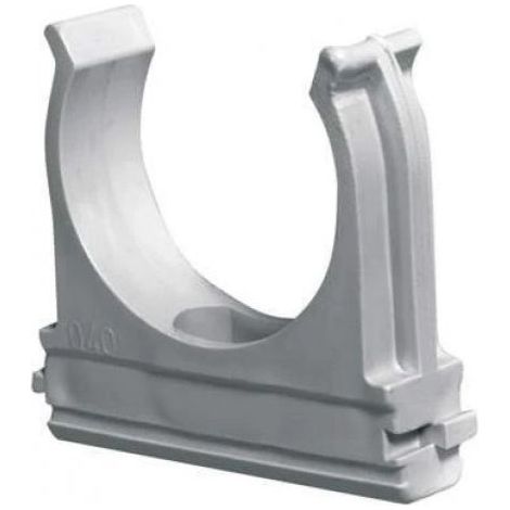 Clips fissatubo Ø20 a scatto in pvc grigio