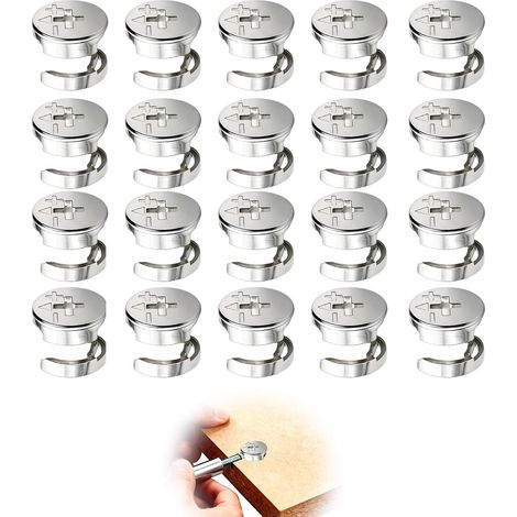 20 Pièces Raccords De Meubles Excentriques En Alliage De Zinc, 15x12mm Connecteur Meuble Cames Pour Assemblage De Meubles - Accessoires De Qualité Compatible avec les Meubles de Style Ikea (1/5)