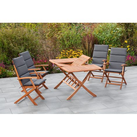 Comodoro Set 9tlg 4 Sessel Kissen Tisch 110(160)x90cm