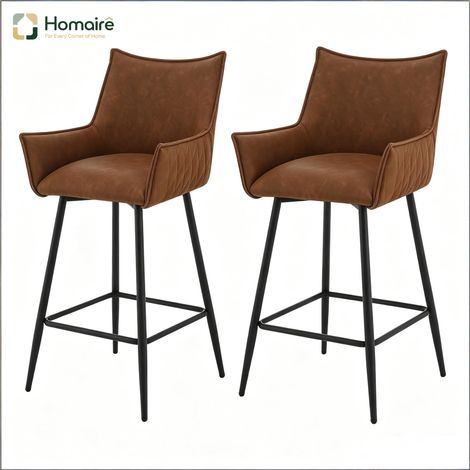 Brauner Metallstuhl mit Armlehnen 51 x 49 x 90 cm HOMAIRE (1/5)