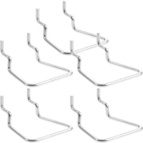 Lot de 5 crochets et boucles pour panneau perforé, porte-gobelets, organisateur de rangement pour outils et accessoires-5X4.5CM-Silver