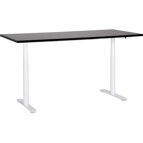 Scrivania regolabile elettricamente nero e bianco 180 x 80cm DESTINAS