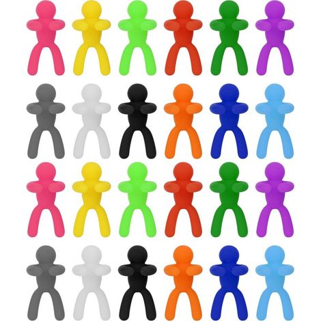 Étiquettes d'identification pour verres à vin en silicone, 24 pièces pour fournitures de fête (1/5)