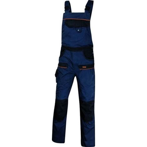 Deltaplus 5427810 M2-Corporat Salopette Panoply 65% poliestere 35% cotone 9 tasche + 1 portametro bretelle elastiche predisposizione ginocchiere colore Blu Navy-Nero