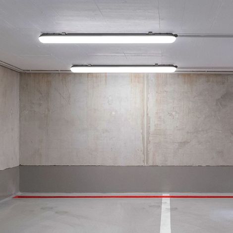 LED Wannenleuchte Garagenleuchte Hallenlampe Feuchtraumleuchte Deckenlampe, Kunststoff weiß, strahlwassergeschützt, 36W 4320lm 4000K neutralweiß, L 120 cm, 2er Set (1/5)