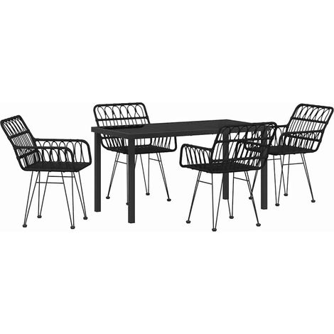 Maison Exclusive - Set da Pranzo per Giardino 5 pz Nero (1/5)