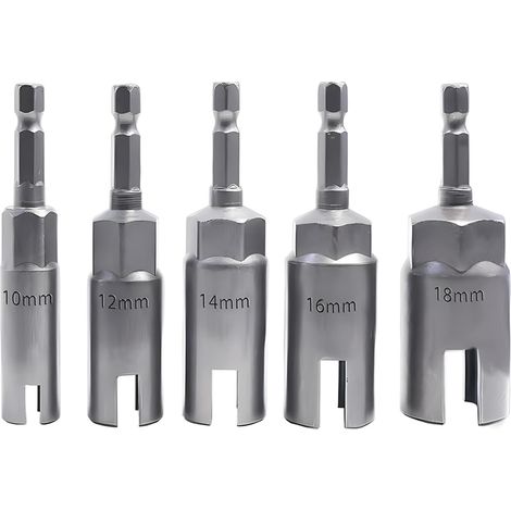 Set mit 5 1/4"-Sechskant-Tieflochbohrern - 10-18 mm - Bohrwerkzeug für Muttern, Schrauben, Bolzen und Platten - Ideal für Heimwerker