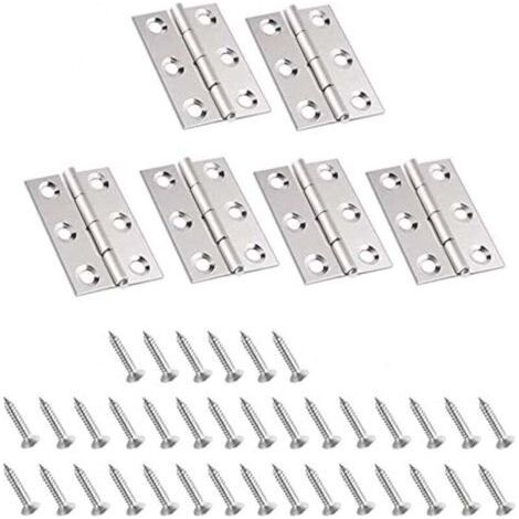 Unsichtbare Türscharniere aus Edelstahl, 10er-Pack, für Schranktüren, Schubladen, Fenster, Klaviere, Schmuckkästchen, Kleiderschränke und Möbelbeschläge. (1/4)