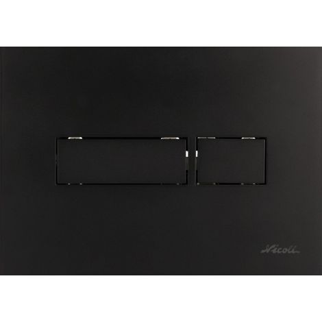 Nicoll – Plaque de commande WC 2 volumes – Support Happy – Finition REC noir – Pour installation murale – Design moderne