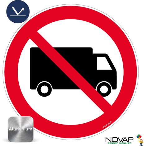 Panneau interdit aux poids lourds - Rétroréfléchissant Classe 1 - Alu Ø450mm - 4012445