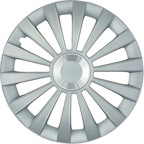 Cartrend Radzierblenden Meridian 38 cm (15 Zoll) silber 4 Stück